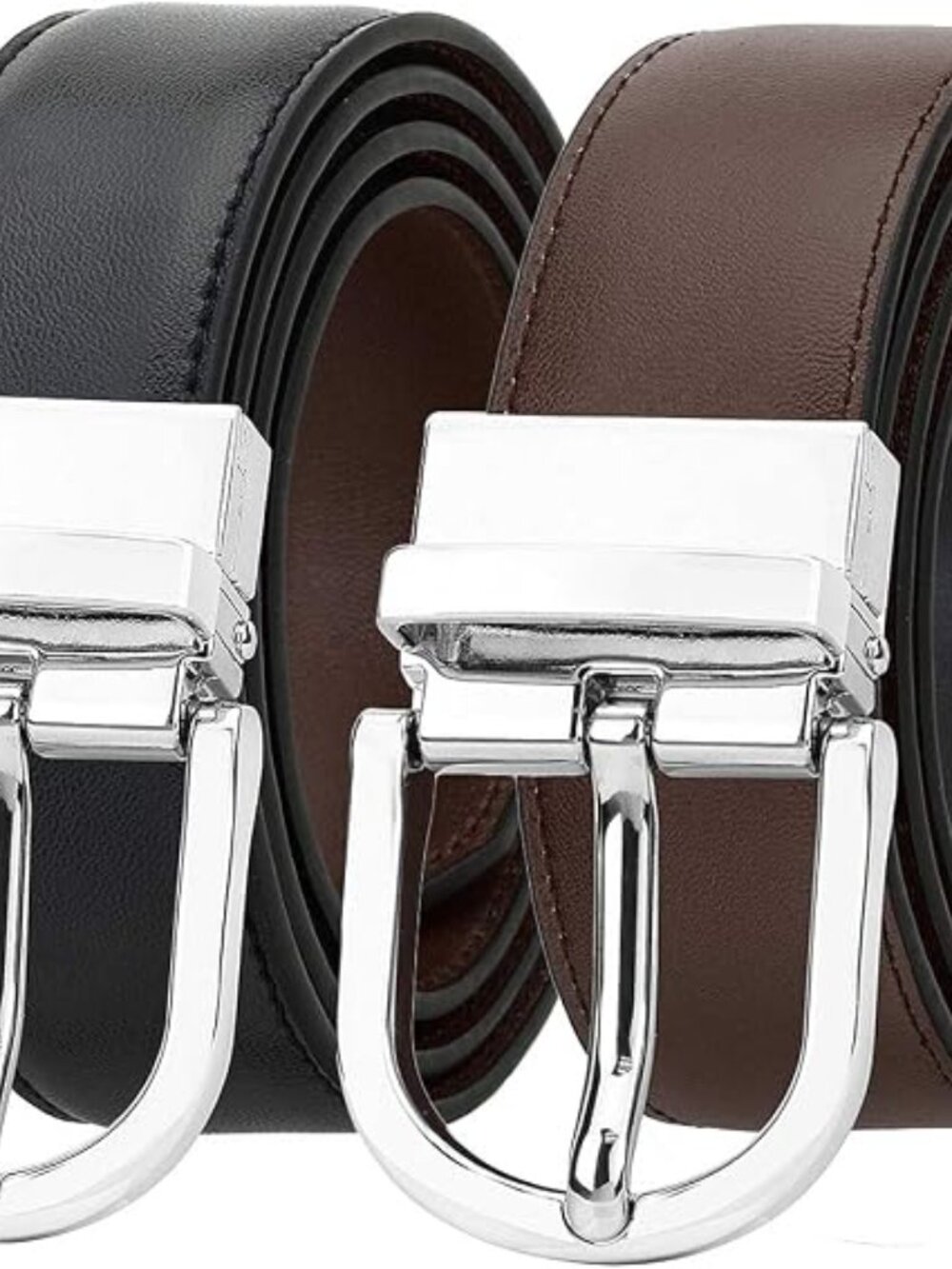 FALARI Reversible Belt Genuine Leather Fashion Belt Black Brown NEEDS REPAIR NEW